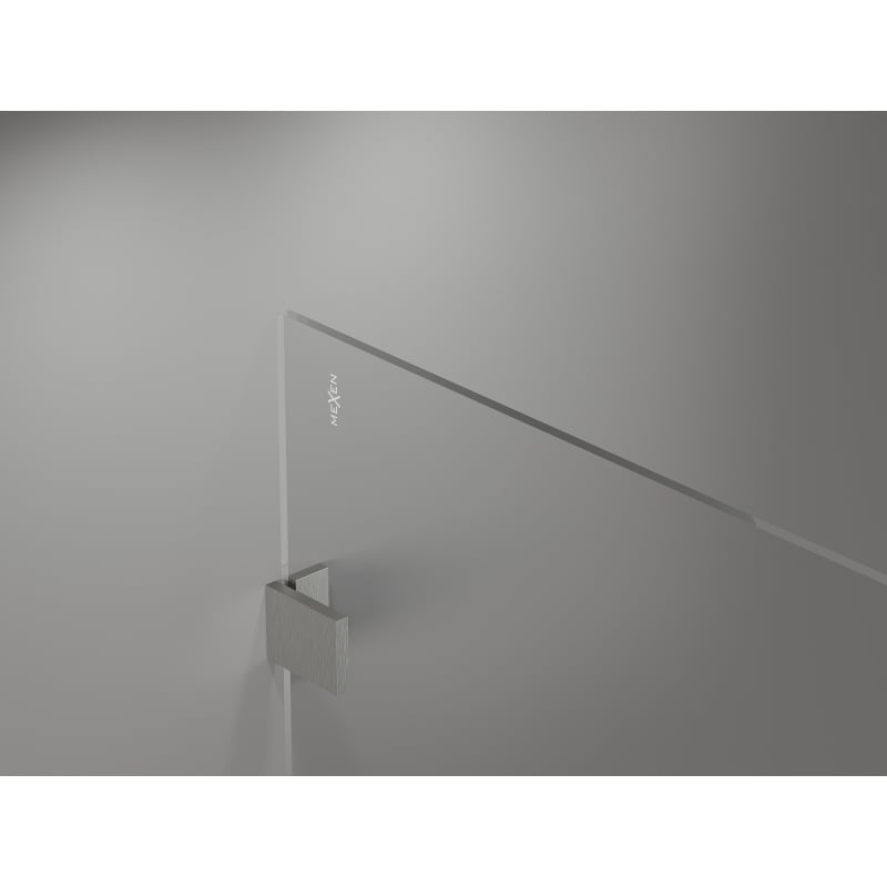 Mexen Lunar ścianka prysznicowa Walk-in prawa 100 x 200 cm, transparent 8 mm, nikiel szczotkowany - 830-100-000-97-00-P