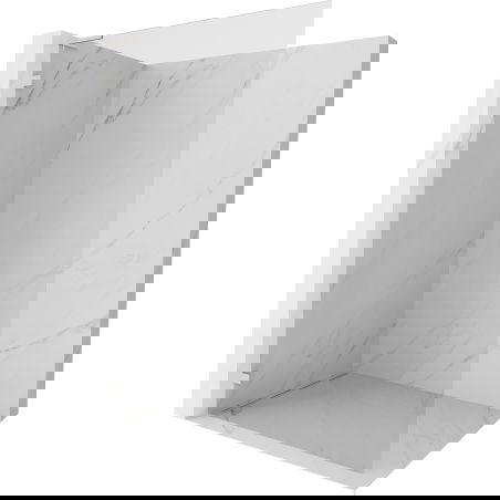 Mexen Lunar L douchescherm Walk-in links 120 x 200 cm, transparant 8 mm, geborsteld nikkel - 830L-120-000-97-00-L