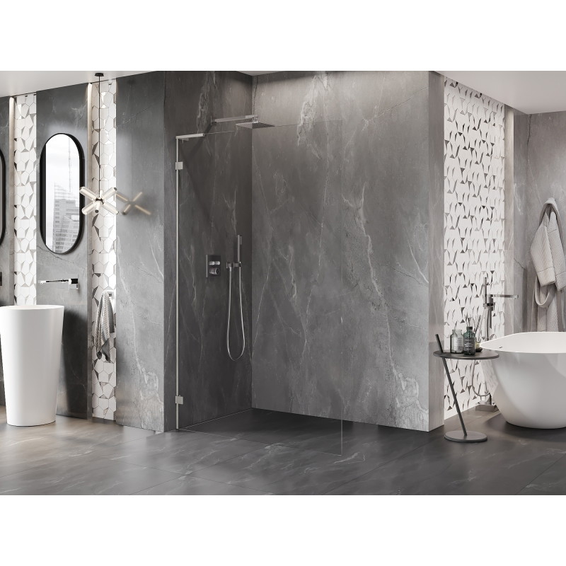 Mexen Lunar L dušisein Walk-in vasak 120 x 200 cm, läbipaistev 8 mm, harjatud nikkel - 830L-120-000-97-00-L
