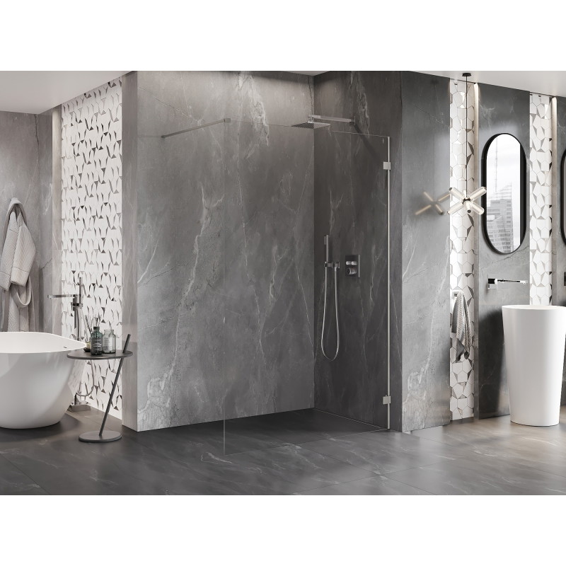 Mexen Lunar dušisein Walk-in parem 120 x 200 cm, läbipaistev 8 mm, harjatud nikkel - 830-120-000-97-00-P