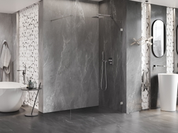 Mexen Lunar Walk-in zid za tuširanje desni 130 x 200 cm, prozirni 8 mm, brušeni nikal - 830-130-000-97-00-P