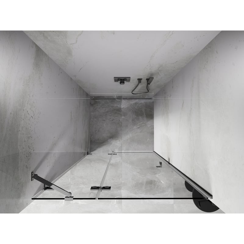 Mexen Lunar left-hand hinged shower door 105 cm, transparent, chrome - 834-105-000-01-00-L