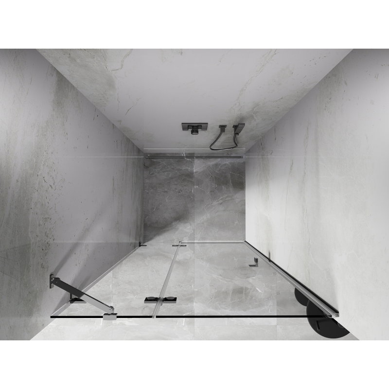 Mexen Lunar ανοιγόμενη αριστερή πόρτα ντους 110 cm, διάφανη, χρώμιο