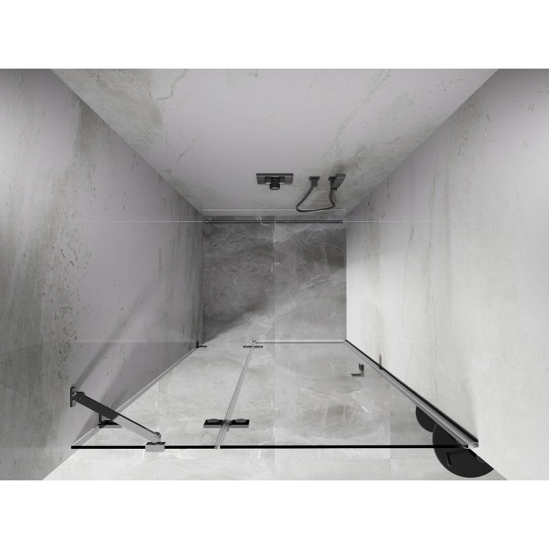 Mexen Lunar draaideur voor douche links 115 cm, transparant, chroom - 834-115-000-01-00-L