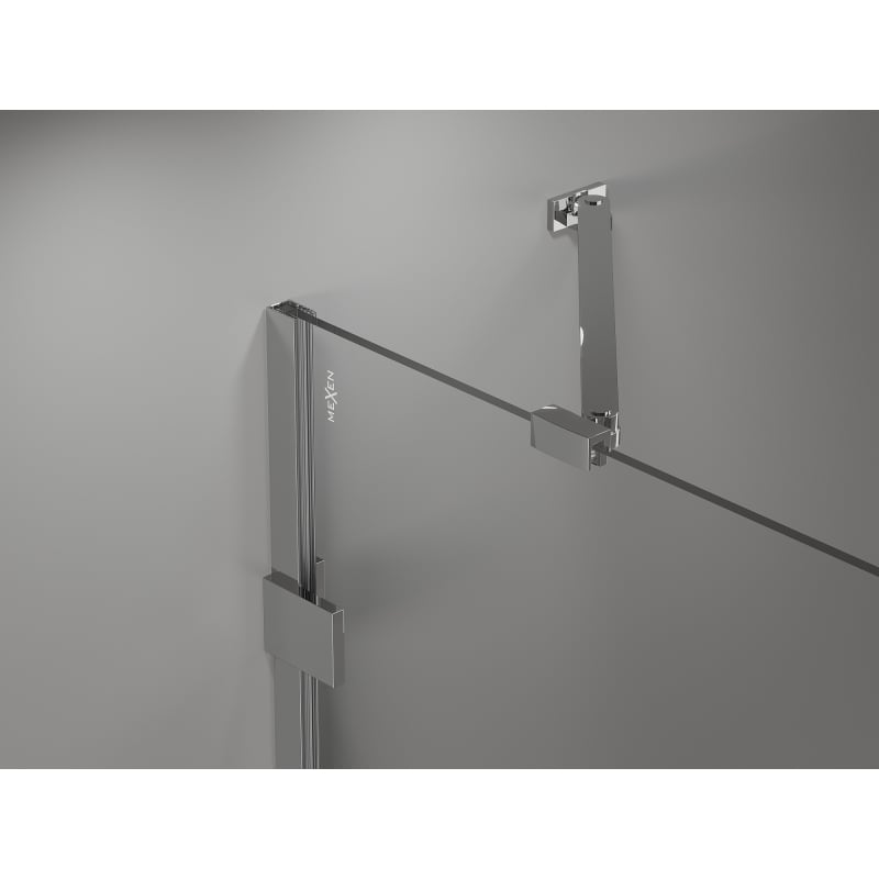 Mexen Lunar duššiuksed, vasakuksega, 130 cm, läbipaistev, kroom - 834-130-000-01-00-L