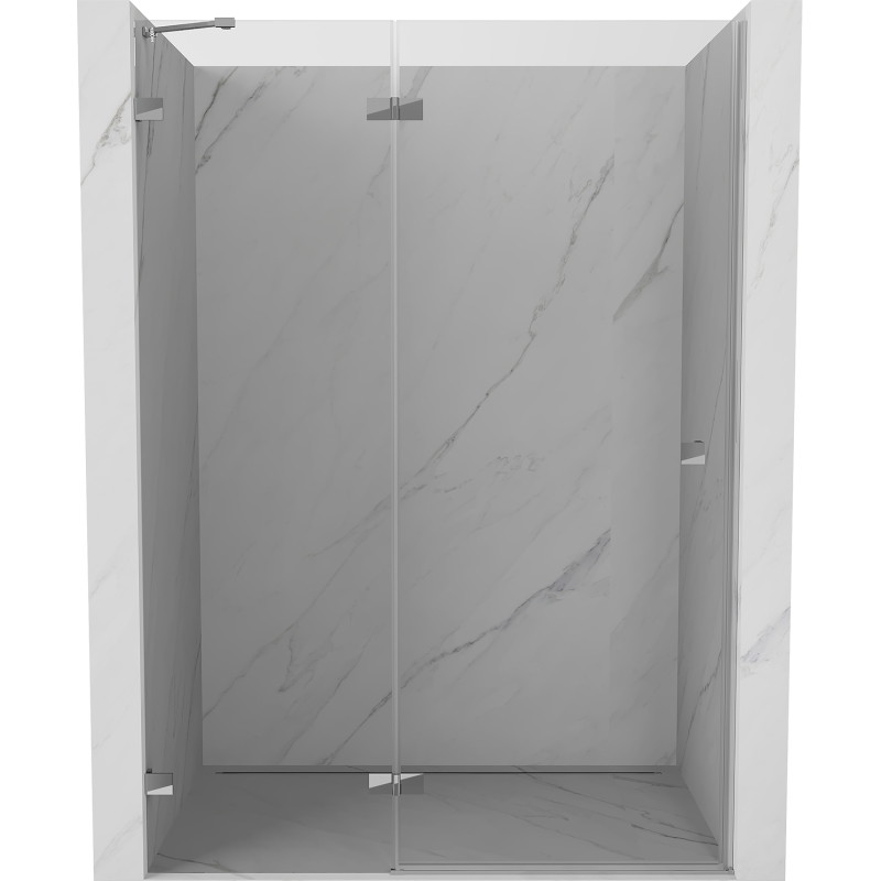 Mexen Lunar duššiuksed, vasakuksega, 130 cm, läbipaistev, kroom - 834-130-000-01-00-L