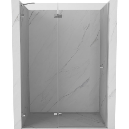 Mexen Lunar duššiuksed, vasakuksega, 130 cm, läbipaistev, kroom - 834-130-000-01-00-L