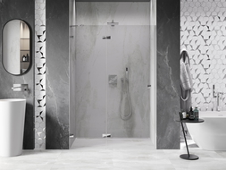 Mexen Lunar porte de douche pivotante gauche 130 cm, transparent, chrome - 834-130-000-01-00-L