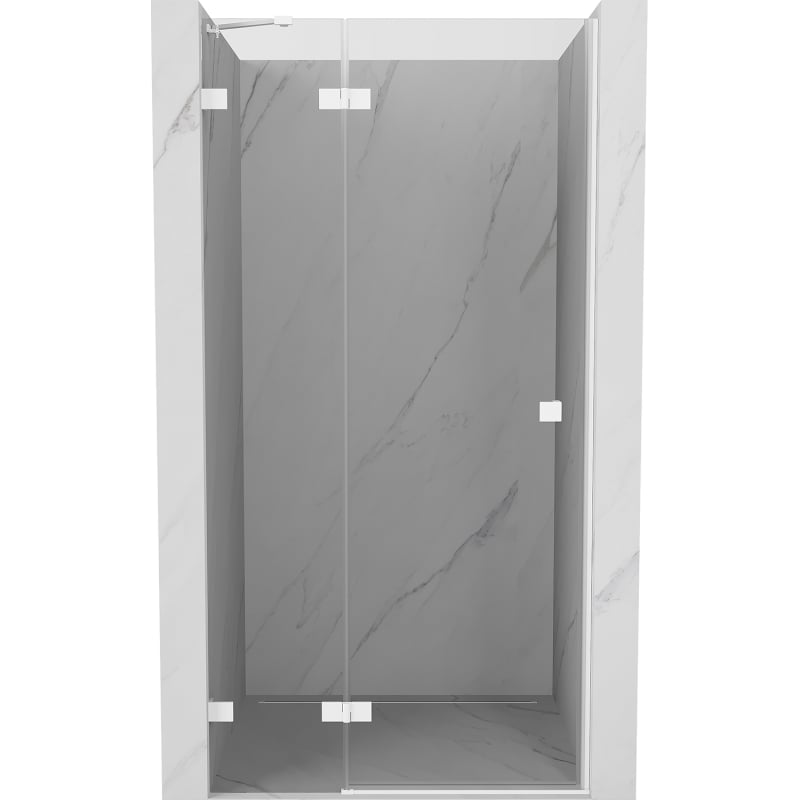 Mexen Lunar drzwi prysznicowe uchylne lewe 80 cm, transparent, białe - 834-080-000-20-00-L