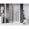 Mexen Lunar porte de douche battante gauche 130 cm, transparent, blanc - 834-130-000-20-00-L