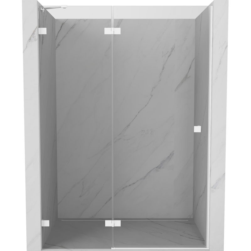 Mexen Lunar Duschschwenktür links 135 cm, transparent, weiß - 834-135-000-20-00-L
