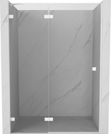 Mexen Lunar lijeva preklopna tuš vrata 135 cm, prozirna, bijela - 834-135-000-20-00-L
