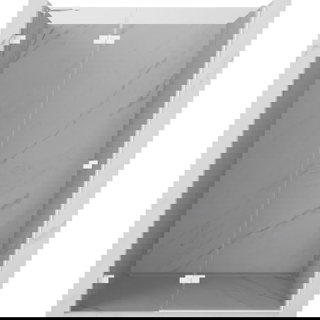 Mexen Lunar douchedeur opklapbaar links 140 cm, transparant, wit - 834-140-000-20-00-L