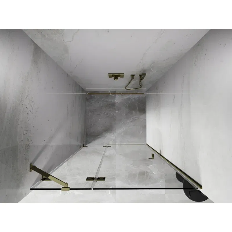 Mexen Lunar Duschdrehtür Links 100 cm, transparent, gold - 834-100-000-50-00-L