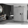 Mexen Kioto paroi de douche autoportante 120 x 200 cm, cadre noir 8 mm, noir - 800-120-002-70-70