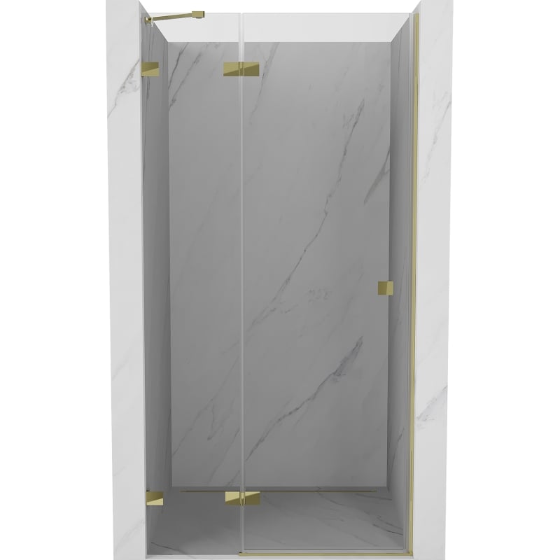 Mexen Lunar drzwi prysznicowe uchylne lewe 105 cm, transparent, złote - 834-105-000-50-00-L