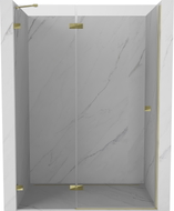 Mexen Lunar Lijeva preklopna tuš vrata 130 cm, prozirna, zlatna - 834-130-000-50-00-L