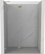 Mexen Lunar porta doccia a battente sinistra 130 cm, trasparente, oro - 834-130-000-50-00-L