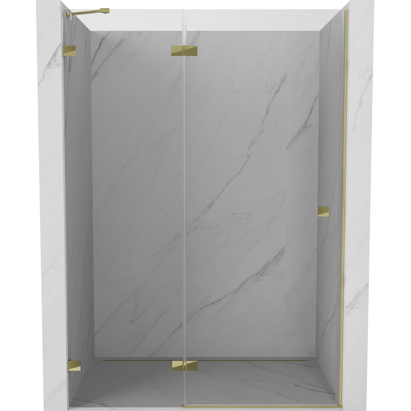 Mexen Lunar douchedeur opendraaiend links 140 cm, transparant, goud - 834-140-000-50-00-L