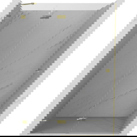 Mexen Lunar Duschdier lénks 140 cm, transparent, gëllen - 834-140-000-50-00-L