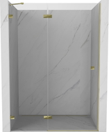Mexen Lunar lijeva preklopna tuš vrata 140 cm, prozirna, zlatna - 834-140-000-50-00-L