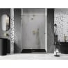 Mexen Lunar drzwi prysznicowe uchylne lewe 140 cm, transparent, złote - 834-140-000-50-00-L