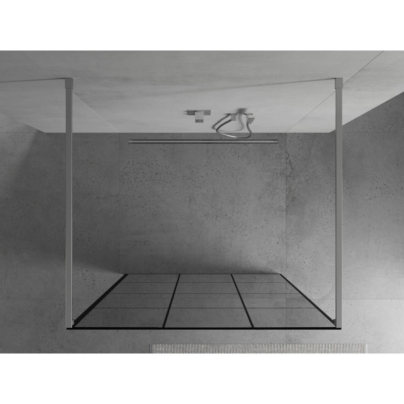 Mexen Kioto vabalt seisev dušisein 110 x 200 cm, must võre 8 mm, kroom - 800-110-002-01-77