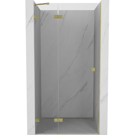 Mexen Lunar dušiuksed vasakpoolsed 90 cm, läbipaistev, harjatud kuldne - 834-090-000-55-00-L
