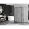 Mexen Kioto Paroi de douche autoportante 140 x 200 cm, grille noire 8 mm, chrome - 800-140-002-01-77