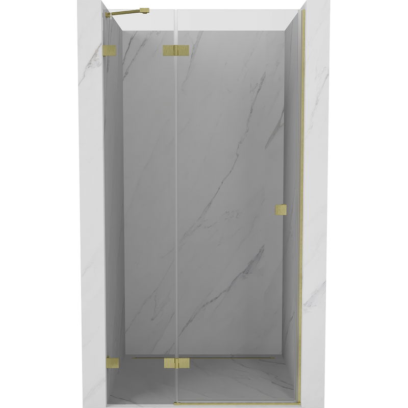 Mexen Lunar douchedeur openslaand links 95 cm, transparant, goud geborsteld - 834-095-000-55-00-L