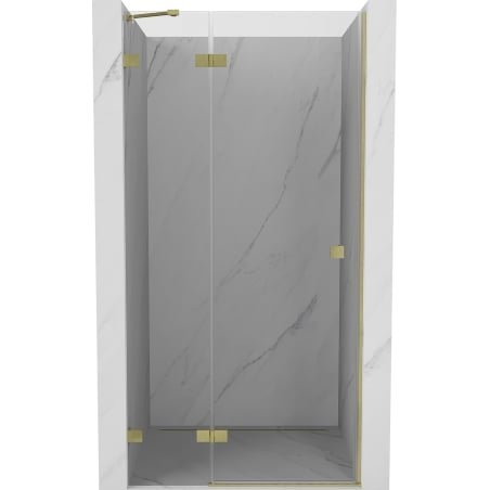 Mexen Lunar porta doccia battente sinistra 125 cm, trasparente, oro spazzolato - 834-125-000-55-00-L