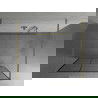 Mexen Kioto freistehende Duschwand 110 x 200 cm, schwarze Gitter 8 mm, gold - 800-110-002-50-77