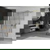 Mexen Kioto freistehende Duschwand 110 x 200 cm, schwarze Gitter 8 mm, gold - 800-110-002-50-77