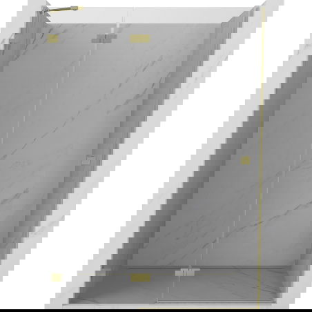 Mexen Lunar Duschdrehtür links 140 cm, transparent, gebürstetes Gold - 834-140-000-55-00-L