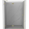 Mexen Lunar drzwi prysznicowe uchylne lewe 140 cm, transparent, złote szczotkowane - 834-140-000-55-00-L