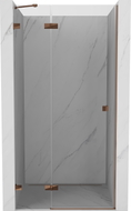 Mexen Lunar lijeva preklopna tuš vrata 95 cm, prozirno, rozo zlato - 834-095-000-60-00-L