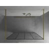 Mexen Kioto free-standing shower wall 140 x 200 cm, black grid 8 mm, gold - 800-140-002-50-77