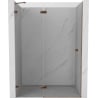 Mexen Lunar drzwi prysznicowe uchylne lewe 130 cm, transparent, różowe złoto - 834-130-000-60-00-L