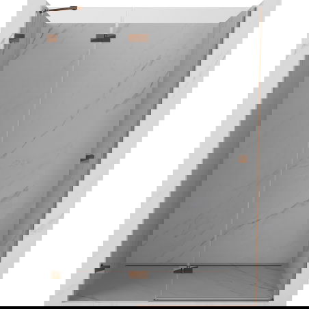 Mexen Lunar puerta de ducha abatible izquierda 135 cm, transparente, oro rosa - 834-135-000-60-00-L