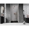 Mexen Lunar left hinged shower door 70 cm, transparent, brushed copper - 834-070-000-65-00-L