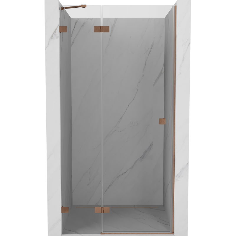 Mexen Lunar douchedeur draaiend links 85 cm, transparant, geborsteld koper - 834-085-000-65-00-L