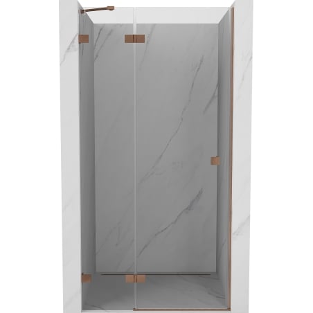 Mexen Lunar Left Hinged Shower Door 85 cm, Transparent, Brushed Copper - 834-085-000-65-00-L