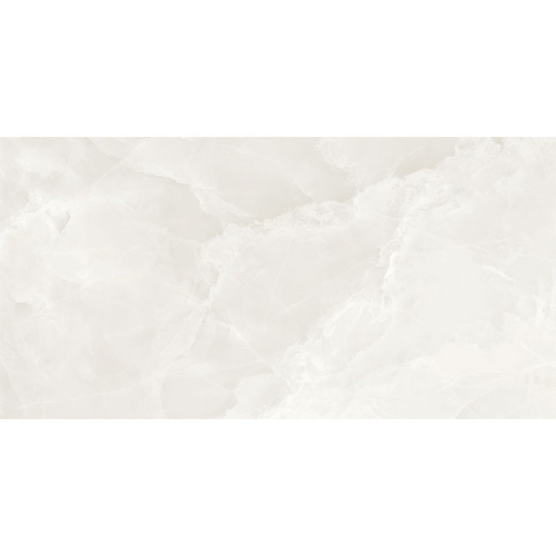 Mexen Valga Bianco glazed rectified porcelain, floor-wall tile 120 x 60 cm, gloss - TL122-120-060-01
