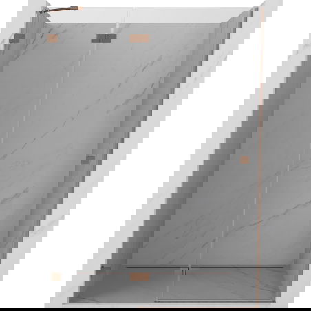 Mexen Lunar Dusch-Schwenktür links 130 cm, transparent, gebürstetes Kupfer - 834-130-000-65-00-L