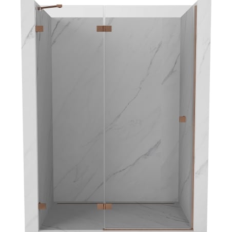 Mexen Lunar porte de douche pivotante gauche 130 cm, transparent, cuivre brossé - 834-130-000-65-00-L