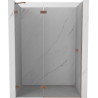 Mexen Lunar vasak hingedega dušiuks 130 cm, läbipaistev, harjatud vask - 834-130-000-65-00-L