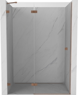 Mexen Lunar lijeva klizna tuš vrata 130 cm, prozirna, brušeni bakar - 834-130-000-65-00-L