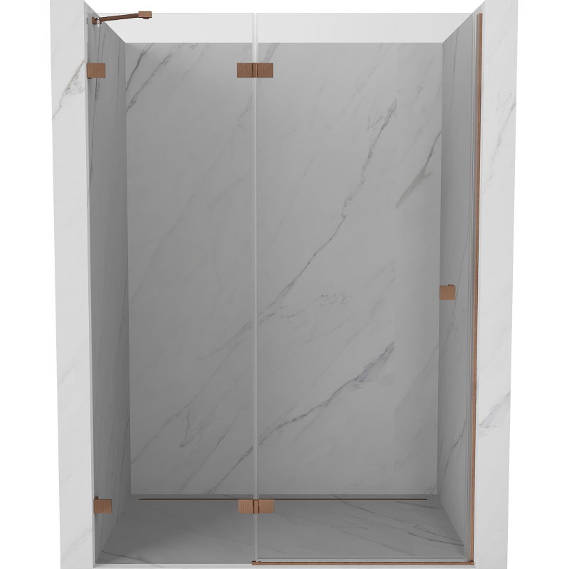 Mexen Lunar Duschpendeltüren, linksseitig, 135 cm, transparent, gebürstetes Kupfer - 834-135-000-65-00-L