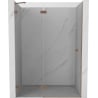 Mexen Lunar Left Hinged Shower Door 135 cm, Transparent, Brushed Copper - 834-135-000-65-00-L