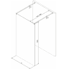 Paroi de douche autonome Mexen Kioto 120 x 200 cm, grille noire 8 mm, noir - 800-120-002-70-77